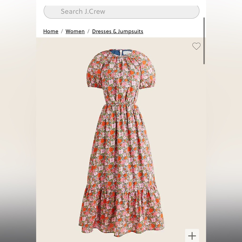 J Crew Cut-out Liberty Fabric Dress NWT